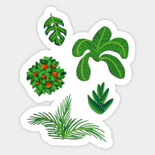 Little Gouache Tropical Plants Sticker